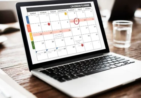 Imagen decorativa. Calendario en línea.