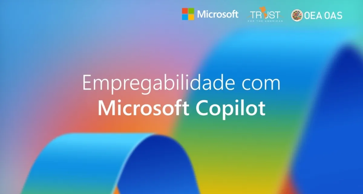 Texto frente a un fondo multicolor con el nombre del curso
